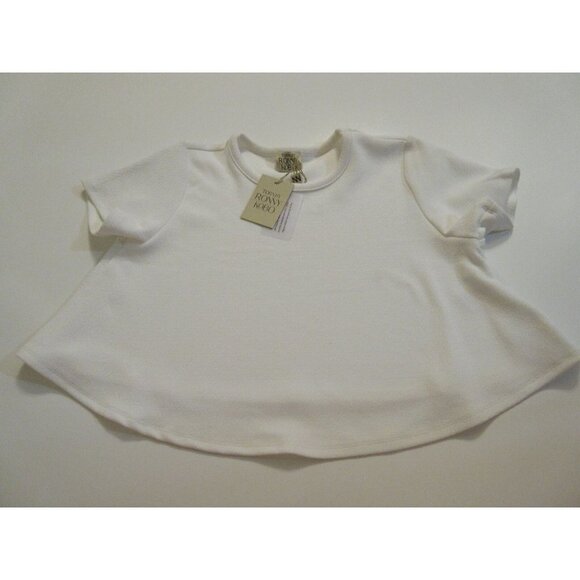 NWT Torn by Ronny Kobo Lena in Ivory Textured Flare Swing Crop Top L $176 - Picture 2 of 4